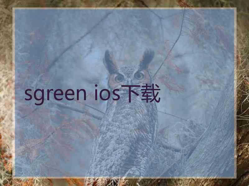 sgreen ios下载