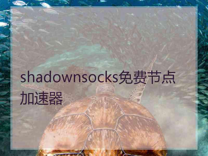 shadownsocks免费节点加速器