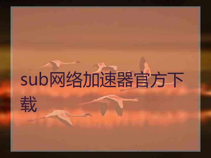 sub网络加速器官方下载