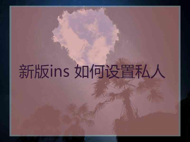 新版ins 如何设置私人