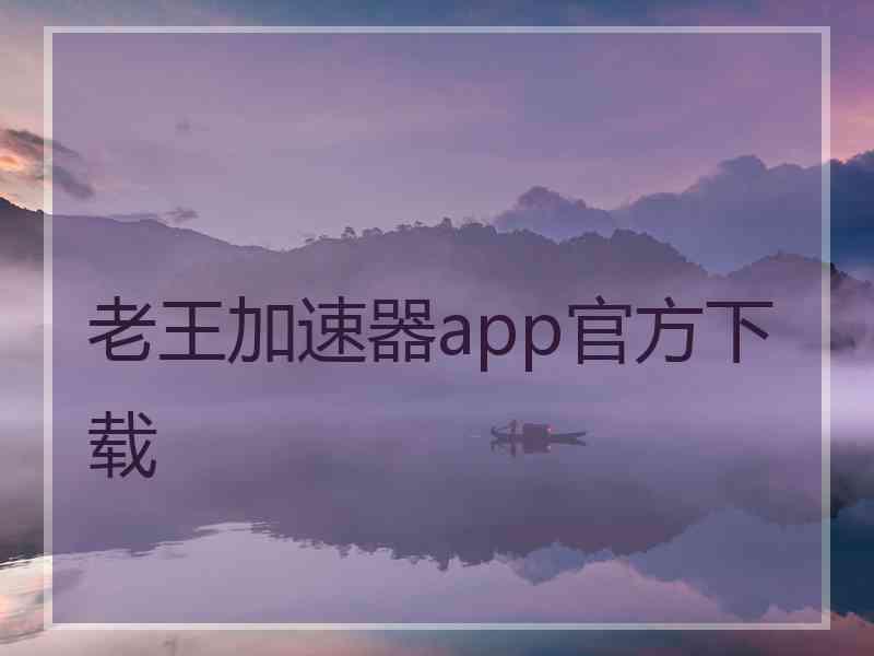 老王加速器app官方下载