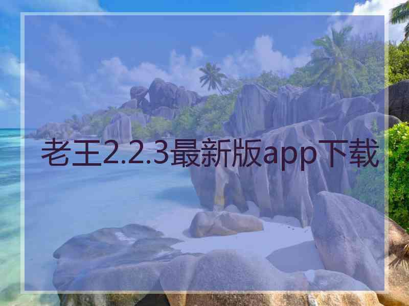 老王2.2.3最新版app下载