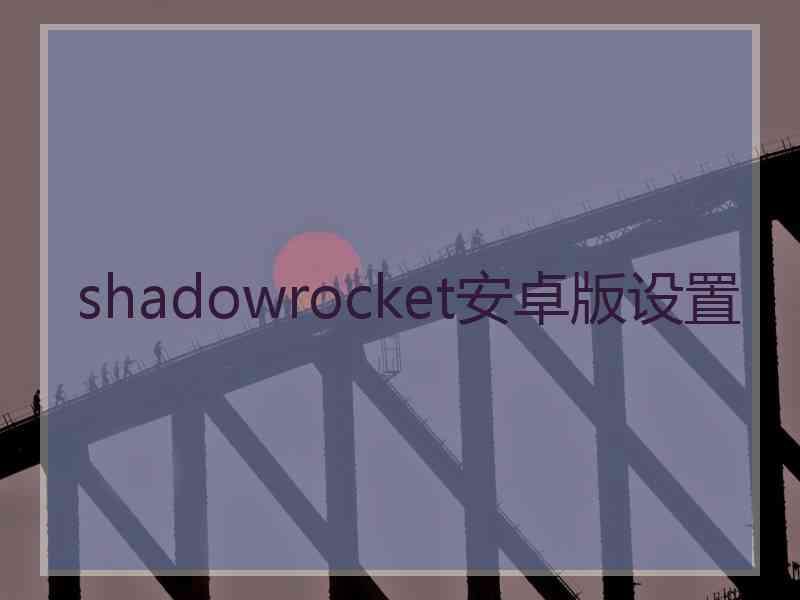 shadowrocket安卓版设置