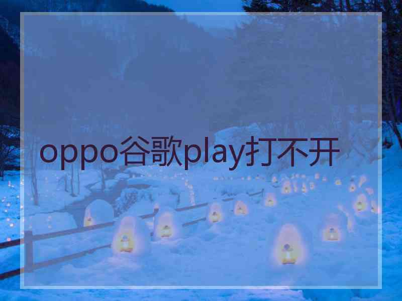 oppo谷歌play打不开