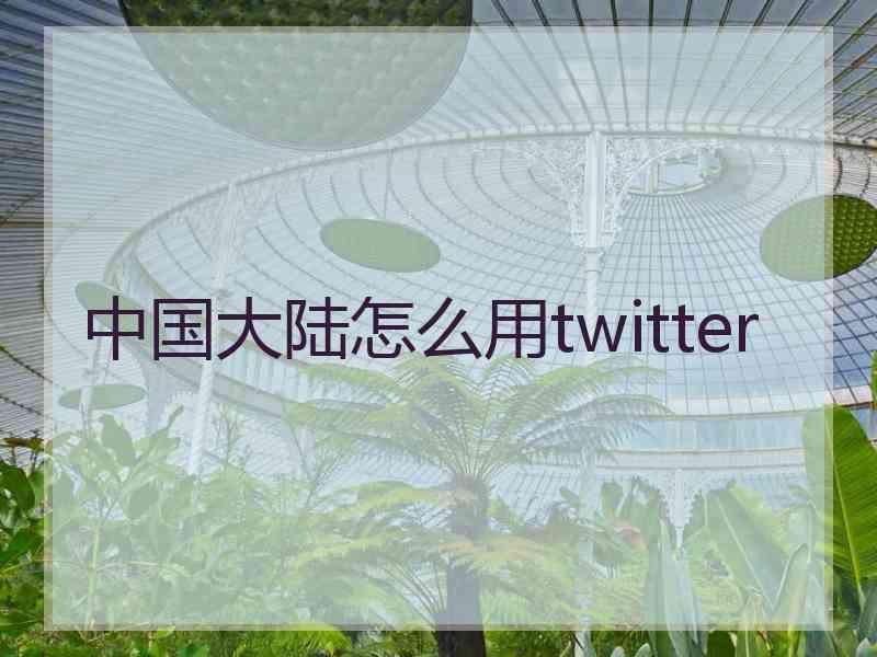 中国大陆怎么用twitter