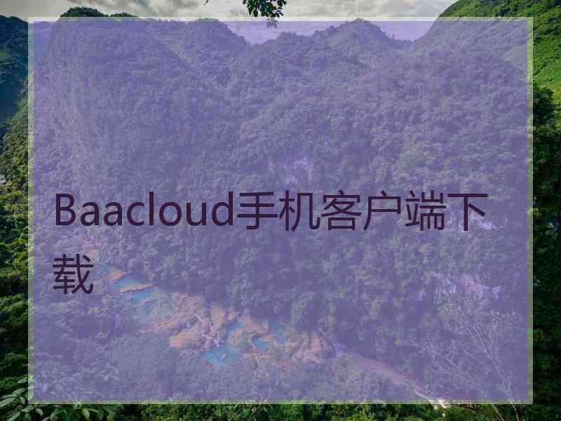 Baacloud手机客户端下载