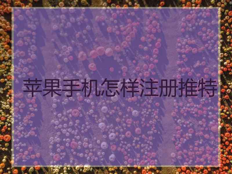 苹果手机怎样注册推特