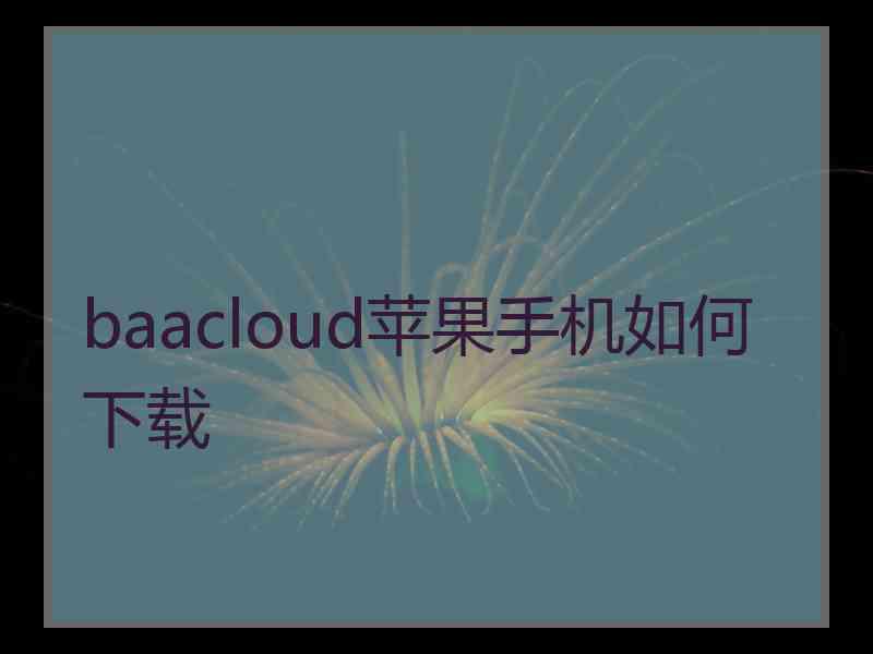 baacloud苹果手机如何下载