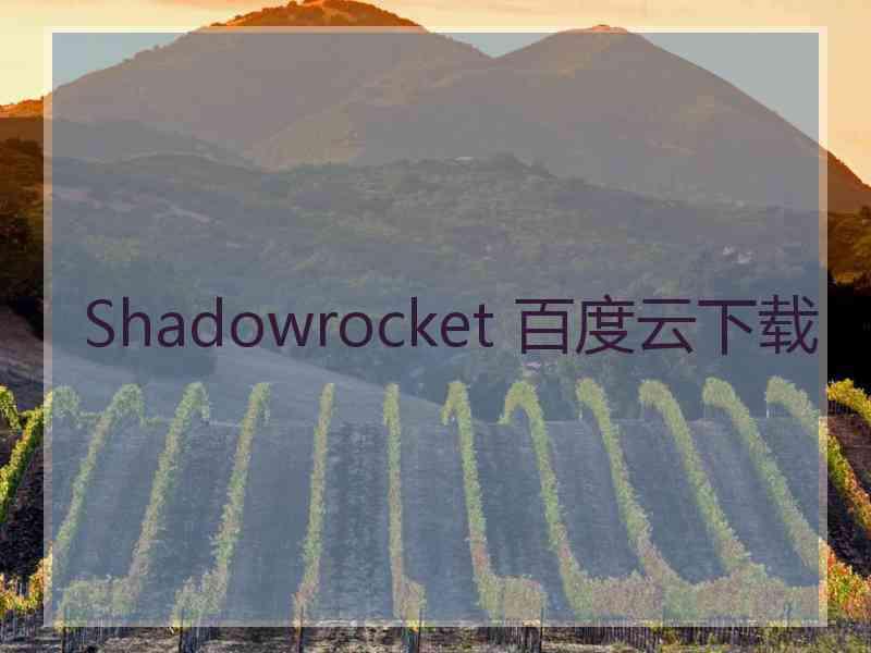 Shadowrocket 百度云下载