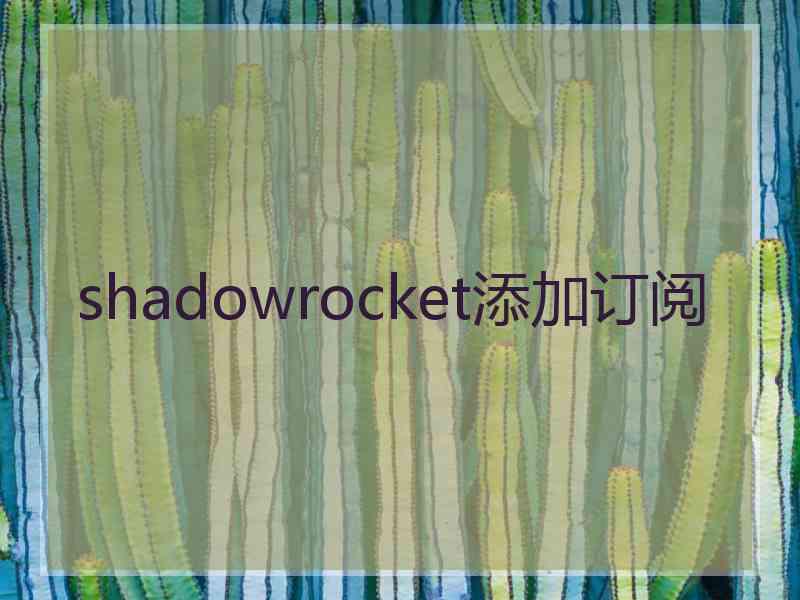 shadowrocket添加订阅