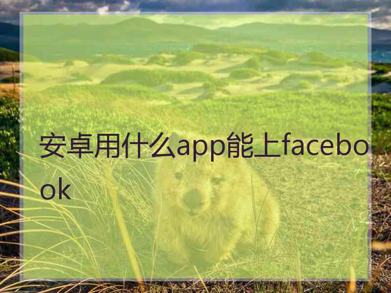 安卓用什么app能上facebook