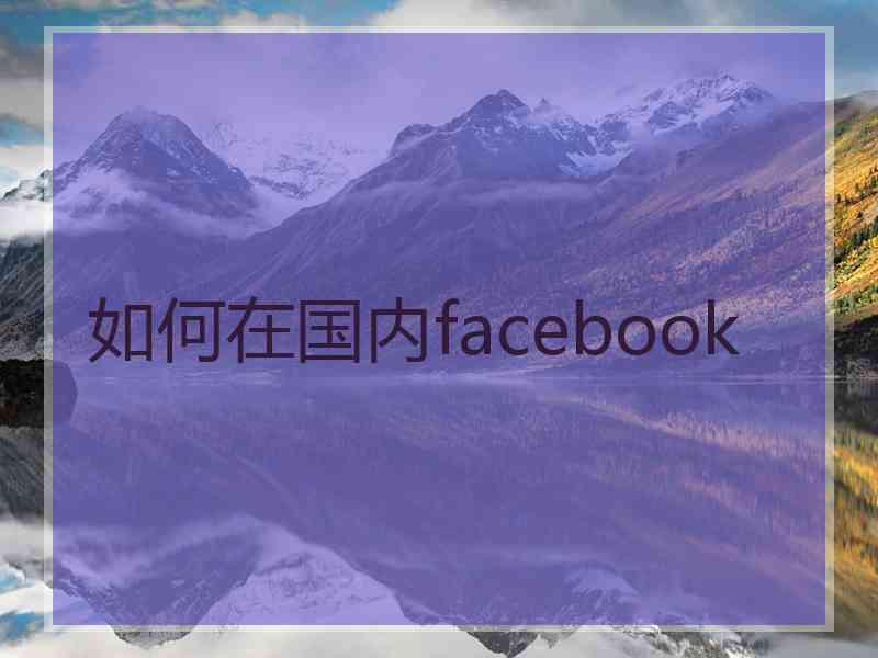 如何在国内facebook