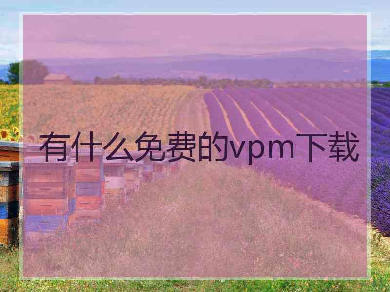 有什么免费的vpm下载