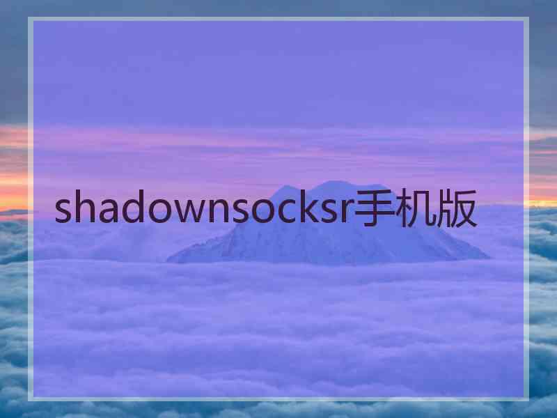 shadownsocksr手机版