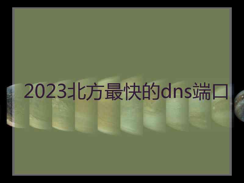 2023北方最快的dns端口