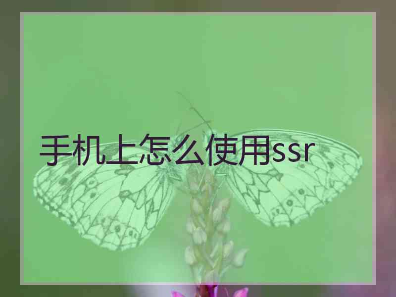 手机上怎么使用ssr