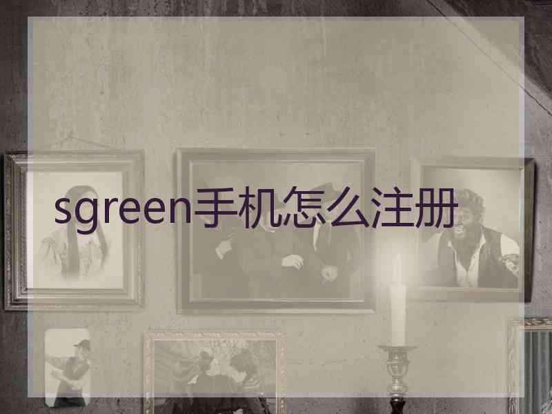 sgreen手机怎么注册