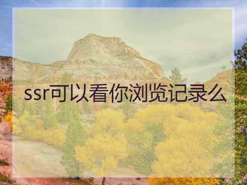 ssr可以看你浏览记录么