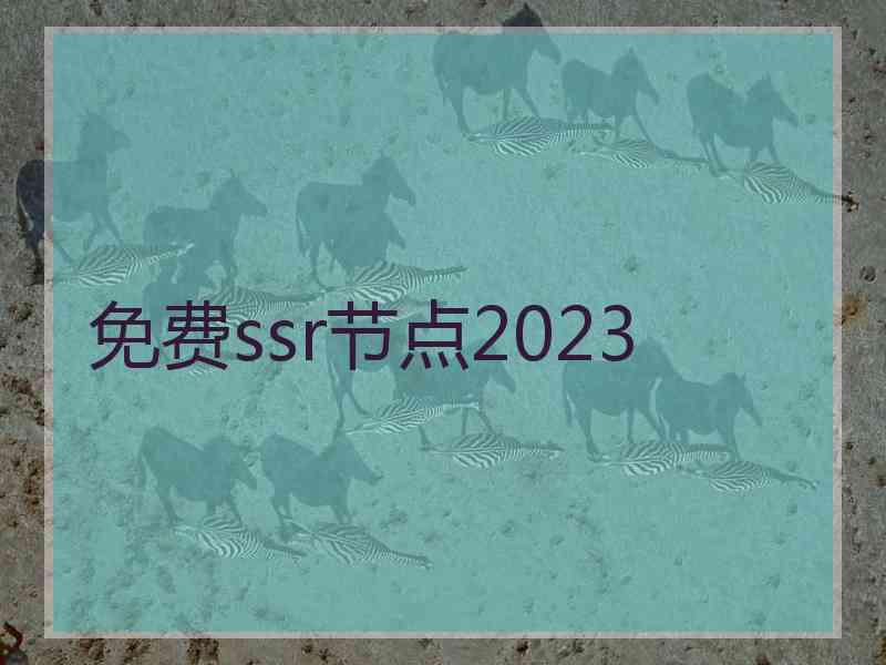 免费ssr节点2023