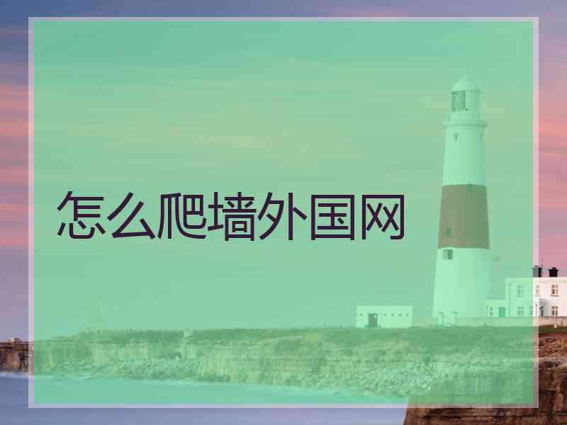 怎么爬墙外国网