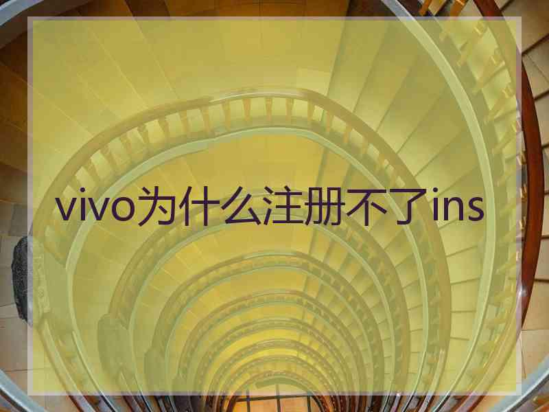 vivo为什么注册不了ins