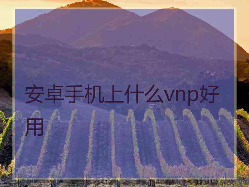 安卓手机上什么vnp好用