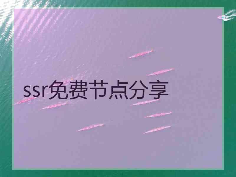 ssr免费节点分享